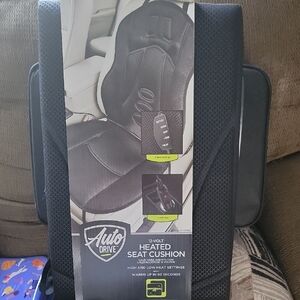 Auto Drive Black Heated Seat Cushion